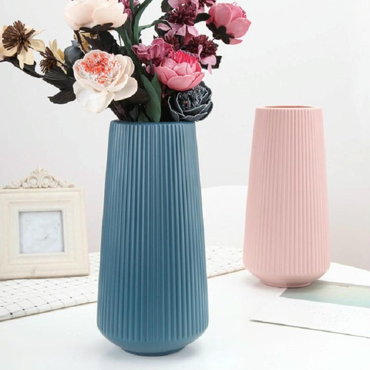 Versatile Plastic Flower Vase For Dry And Wet Arrangements - Milk White