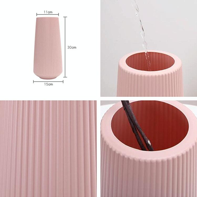 Versatile Plastic Flower Vase For Dry And Wet Arrangements - Milk White