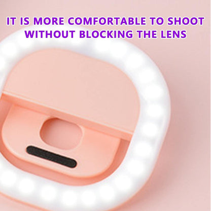 Rechargeable Clip-On Selfie Light For Mobile Phones - Blue