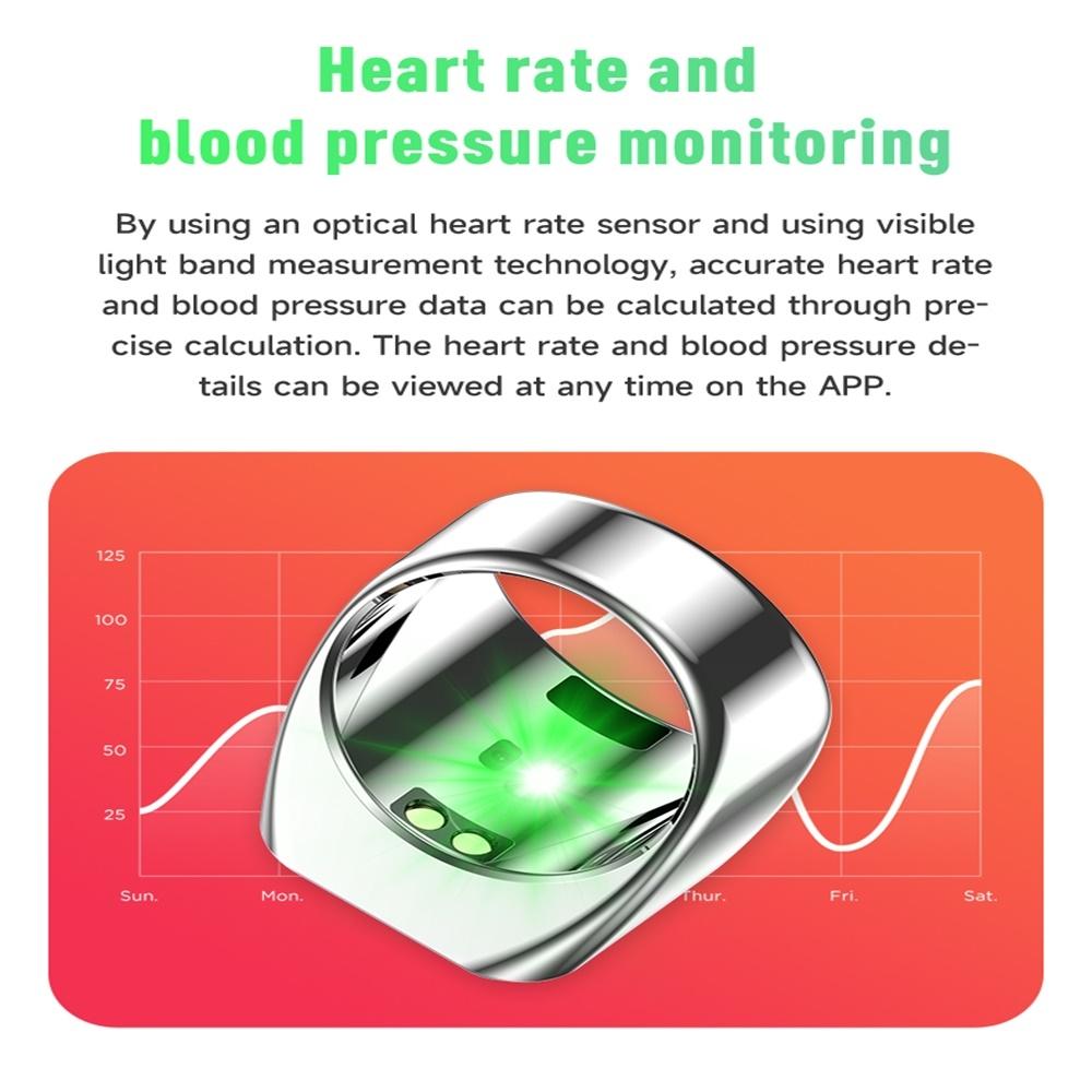 Smart Ring With Heart Rate Blood Oxygen Sleep And Remote Photography Support - Red
