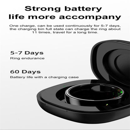 7 Smart Ring Heart Rate Blood Oxygen Sleep Sports - Silver