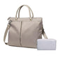Versatile Business Briefcase Large Capacity Messenger Bag - Khaki+Gray Pu Power Bag