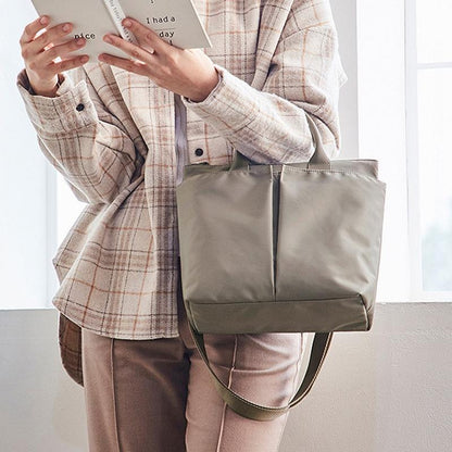 Versatile Business Briefcase Large Capacity Messenger Bag - Khaki+Gray Pu Power Bag