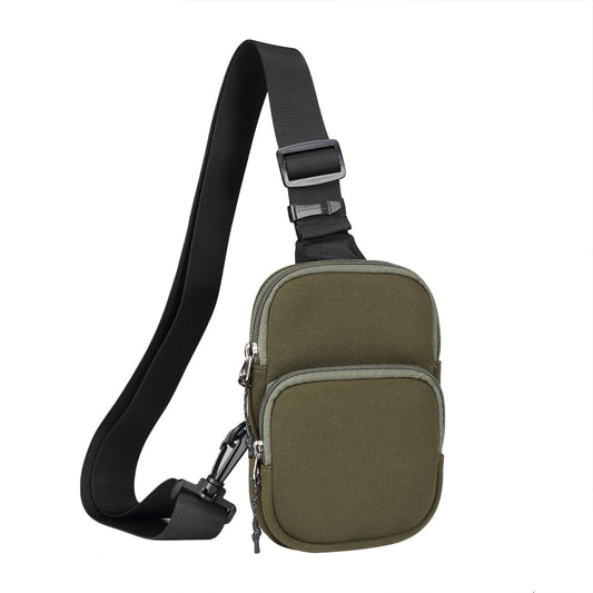 Universal Nylon Chest Bag For 5.5 Inch -7.2 Inch Phones Fashionable And Functional - Green