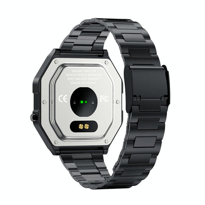Waterproof Steel Smart Watch With Colour Screen - Silver