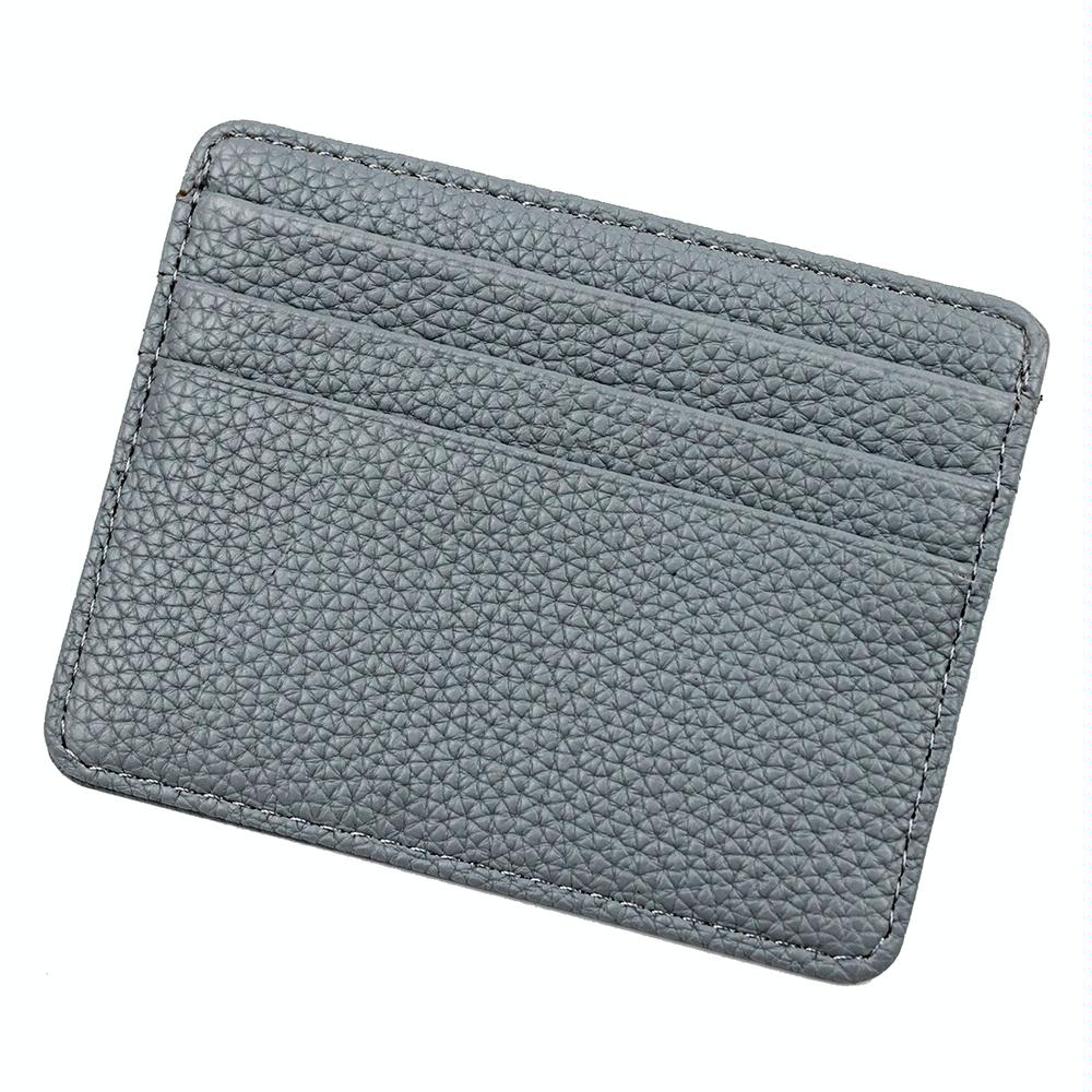 Lychee Pattern Mini Card Holder Multi Card Slots Ultra Thin Coin Purse - Pink