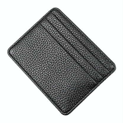 Lychee Pattern Mini Card Holder Multi Card Slots Ultra Thin Coin Purse - Pink