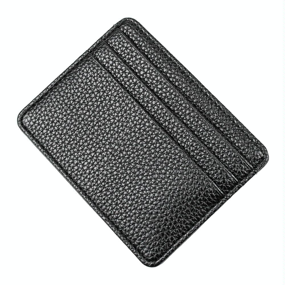 Lychee Pattern Mini Card Holder Multi Card Slots Ultra Thin Coin Purse - Pink