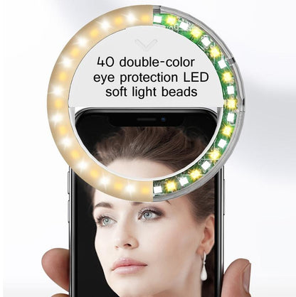 2-pack Large-capacity Live Video Conference Ring Light for Mobile Phone Selfies - Bear Ear