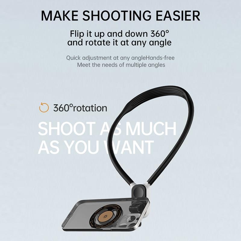 Versatile Magnetic Neck Holder for Phones and Action Cameras - Star Light Color