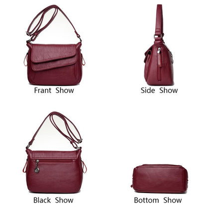 Stylish Leather Shoulder Bag For Summer - Purple