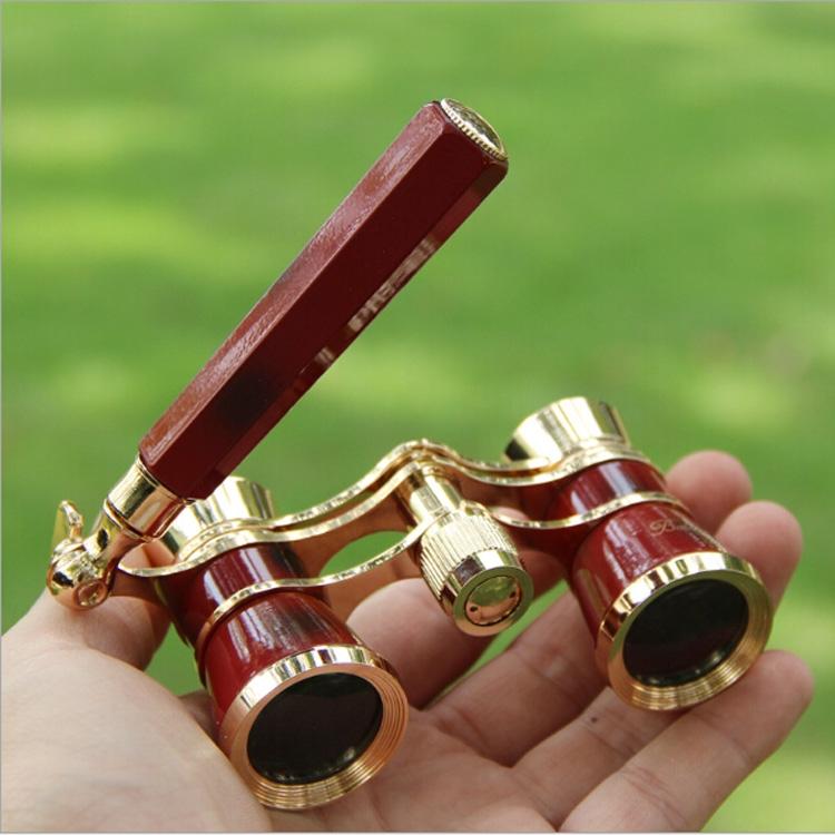 Chrome Double Cylinder Telescope with Handle - 3 x 25 Lady - Black