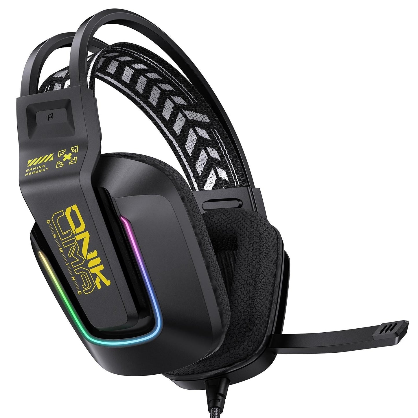 Rgb Gaming Headset With Microphone 2.2M Length - Pink