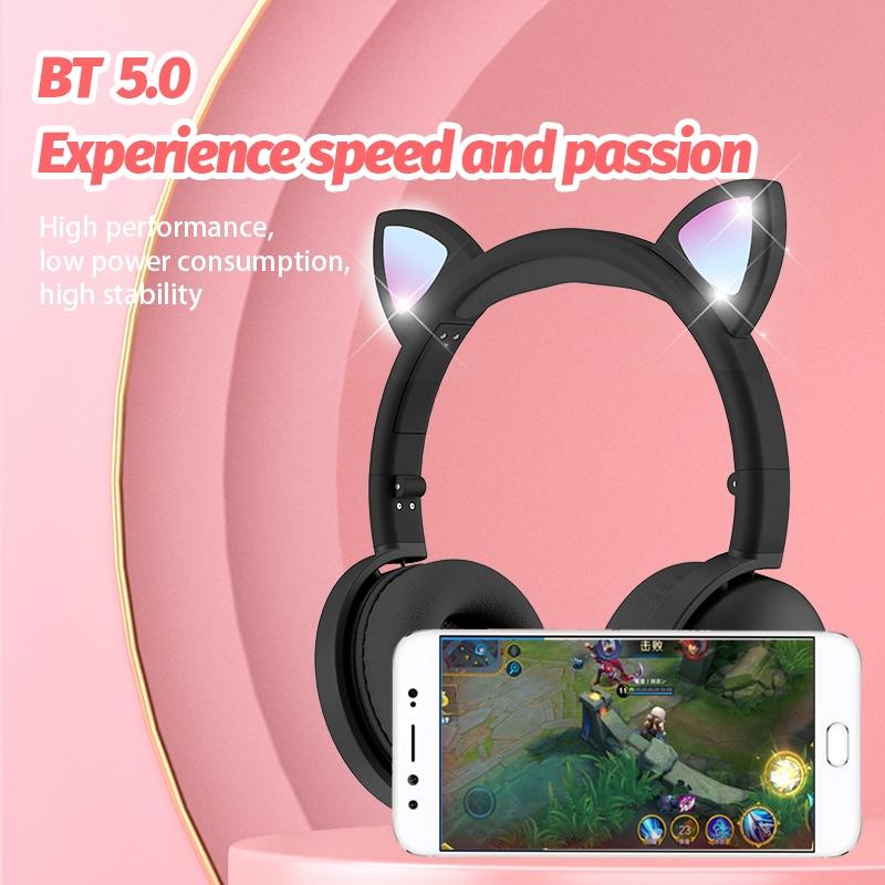 7.1 Surround Sound Cat Ear Gaming Headset With Mic - White