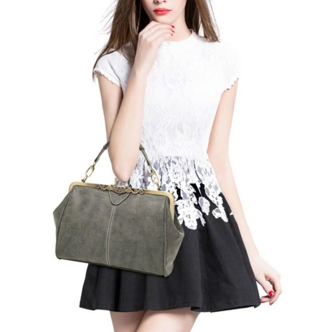 Retro Shoulder Bag For Women Messenger Style - Rose Red