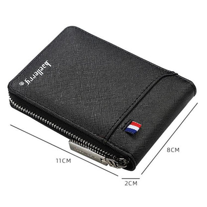 Large Multi Card Slot Organ Card Bag With Zip Coin Purse - Coffee
