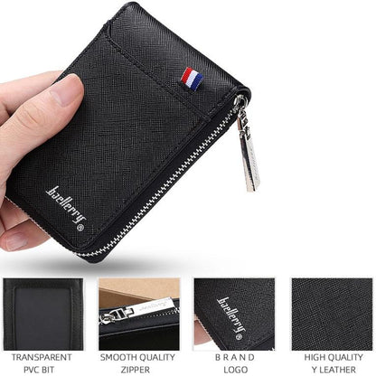 Large Multi Card Slot Organ Card Bag With Zip Coin Purse - Coffee
