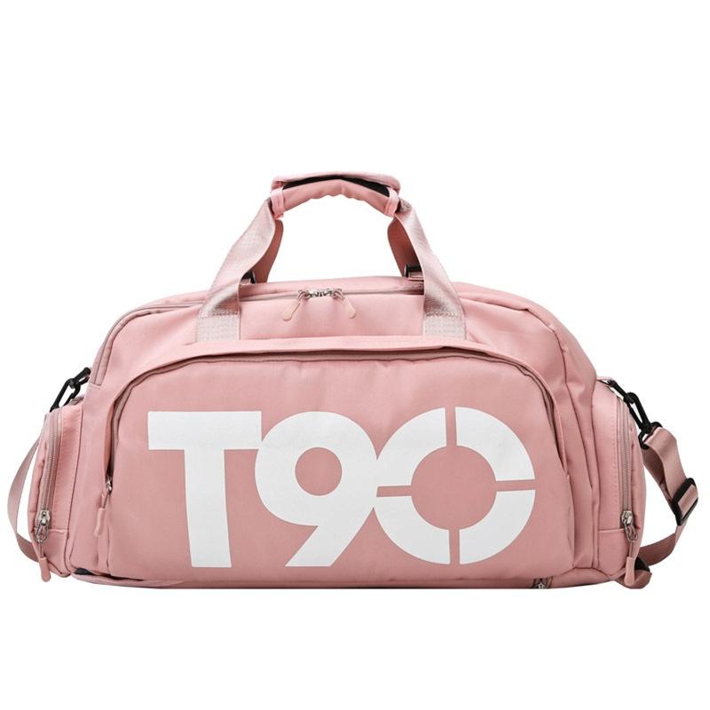 Large Capacity Sports Bag With Wet / Dry Separation - Black And White