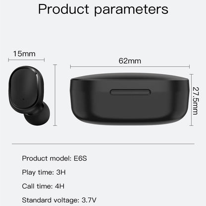 Wireless Bluetooth Earphones with E6s Led Display - Tws - Blue