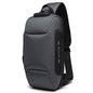 Anti Theft Men Waterproof Crossbody Bag With USB Port - Dark Grey