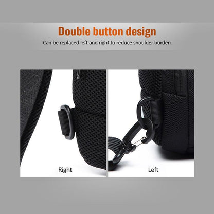 Anti Theft Men Waterproof Crossbody Bag With USB Port - Dark Grey