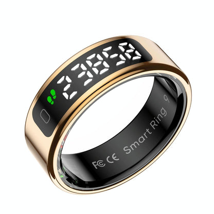 Smart Ring Heart Rate Blood Oxygen Sleep Sports Size 10 - Silver