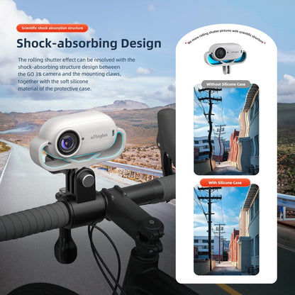 Shock-absorbing Silicone Cover for Insta360 Go 3s Camera - Black - Horizontal Black