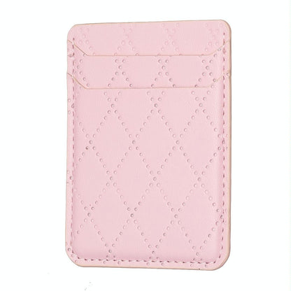 Diamond Lattice Card Bag Sticker For Mobile Phones - Black