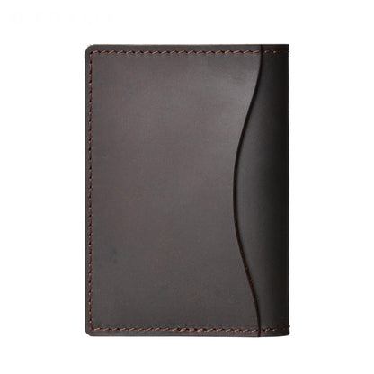 Minimalist Cowhide Card Holder Compact Wallet For Bank & Membership Cards - Ink Green