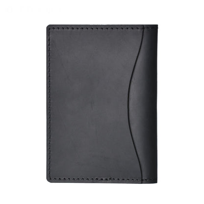 Minimalist Cowhide Card Holder Compact Wallet For Bank & Membership Cards - Ink Green