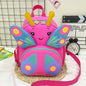 Girls' Butterfly Backpack - Compact and Colourful - Rose Red