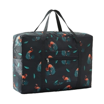 Waterproof Foldable Travel Bag - Compact & Durable - Navy Blue Rainbow