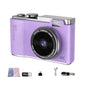 Retro Kids Camera With Dual-Lens 4K Hd Ccd - 2.4 Inch - Purple