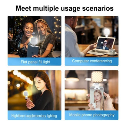 Portable Mini Clip-On Led Fill Light For Video Conferencing And Live Streaming - Purple