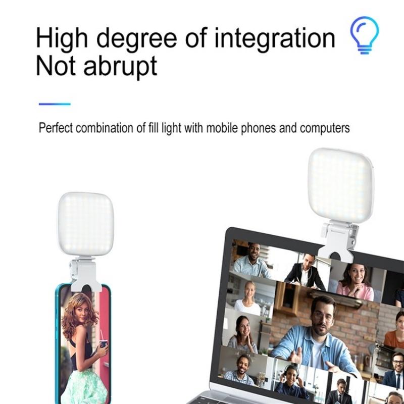 Portable Mini Clip-On Led Fill Light For Video Conferencing And Live Streaming - Purple