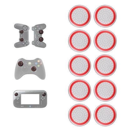 10-piece Luminous Gamepad Button Caps for Ps5 / Ps4 / Ps3 / Xbox one / 360 / Pro / Series x / s - Transparent Black Circle