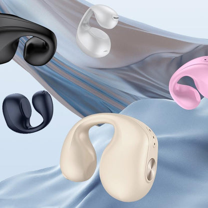 Mini Bone Conduction Bluetooth Earphone for Running and Sports - White