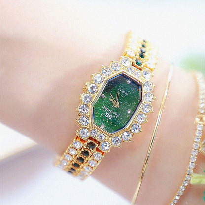 Sparkling Full Diamond Women Watch - Niche Glitter - Rose Coffee