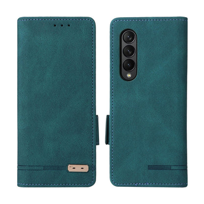 For Samsung Galaxy Z Fold4 5G Leather Flip Case With Magnetic Clasp - Purple