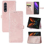 Embossed Mandala Leather Phone Case for Samsung Galaxy z Fold 4 - Rose Gold