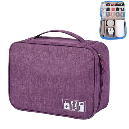 Versatile Cationic Digital Storage Bag for Data Cables - Black