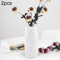 2-Piece Plastic Vase Set For Creative Flower Arrangements Wet And Dry Decor - Milk White