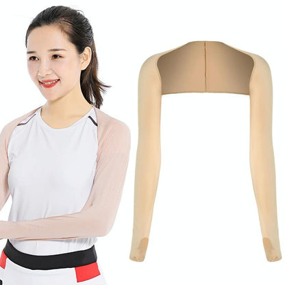 Sun Protection Golf Shawl Sleeves For Outdoor Sports And Cycling - White
