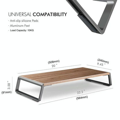 Metal Feet Monitor Stand for Imac Macbook Lcd Printer - Black