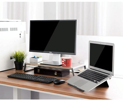 Metal Feet Monitor Stand for Imac Macbook Lcd Printer - Black