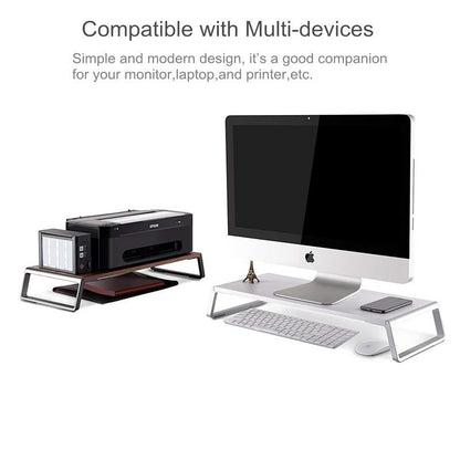 Metal Feet Monitor Stand for Imac Macbook Lcd Printer - Black