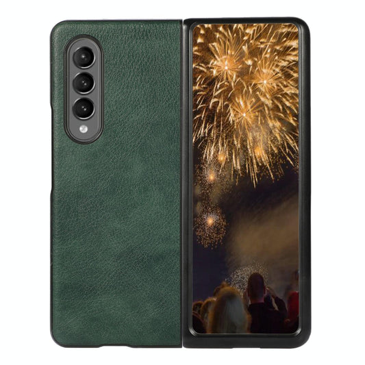 Two Tone Litchi Pu Case for Samsung Galaxy z Fold 4 - Slim & Stylish - Green