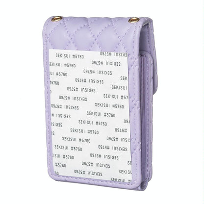 Vertical Card Bag With Metal Buckle For Mobile Phones - Black
