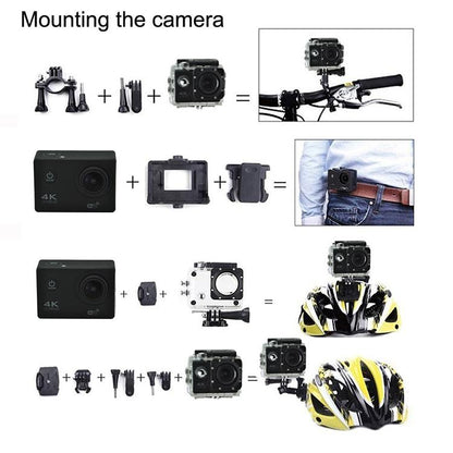 Waterproof 4k Action Camera for Cycling and Diving - Pink