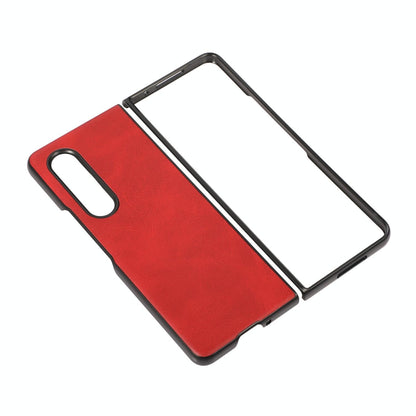 For Samsung Galaxy Z Fold4 5G Dual Tone Calf Texture Shockproof Case - Blue
